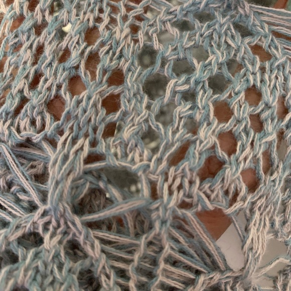 SAGE CROCHET KNIT INTRICATE DESIGN SWEATER TOP - Picture 6 of 7